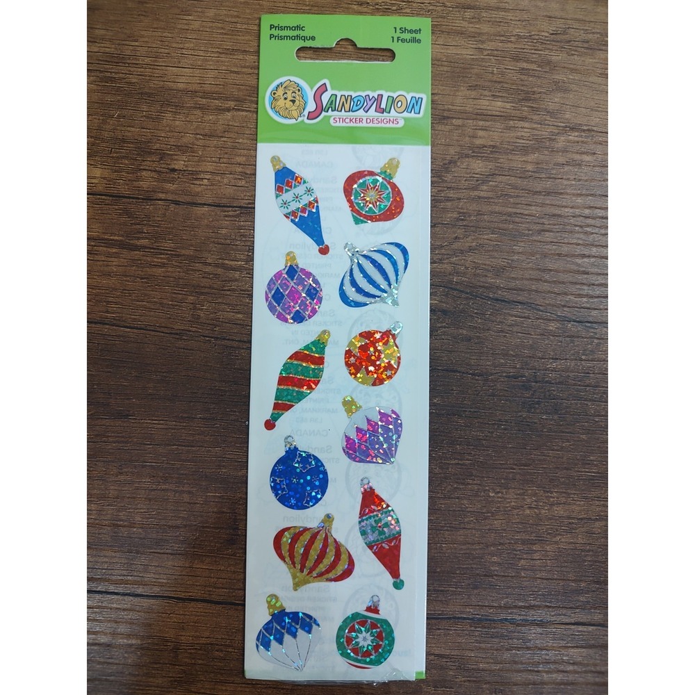 Vintage Sandylion Prismatic Stickers Holiday Christmas Ornaments Foil Sparkle